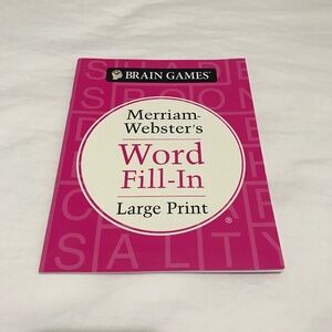 📚3/$35 NEW Brain Games Merriam Webster's Word Fill In Large Print Book Booklet